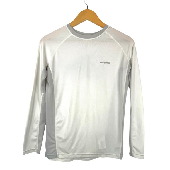 Patagonia kids base‎ layer shirt shark boys sz M(10) - Picture 1 of 9